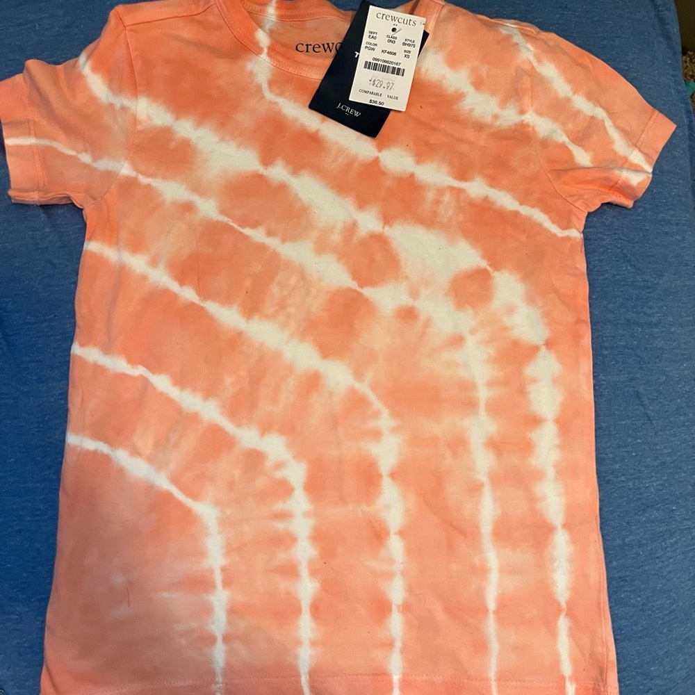 *NWT* Crewcuts boys XS tie die coral tshirt